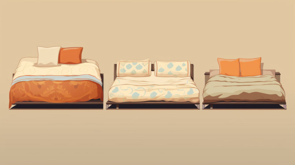 cb23 illustration of different bed sizes clean cozy no text b5886a7c 4234 4a29 8788 f87427708fdf 常見床架類型解析：從單人床架、收納床架到床架訂製