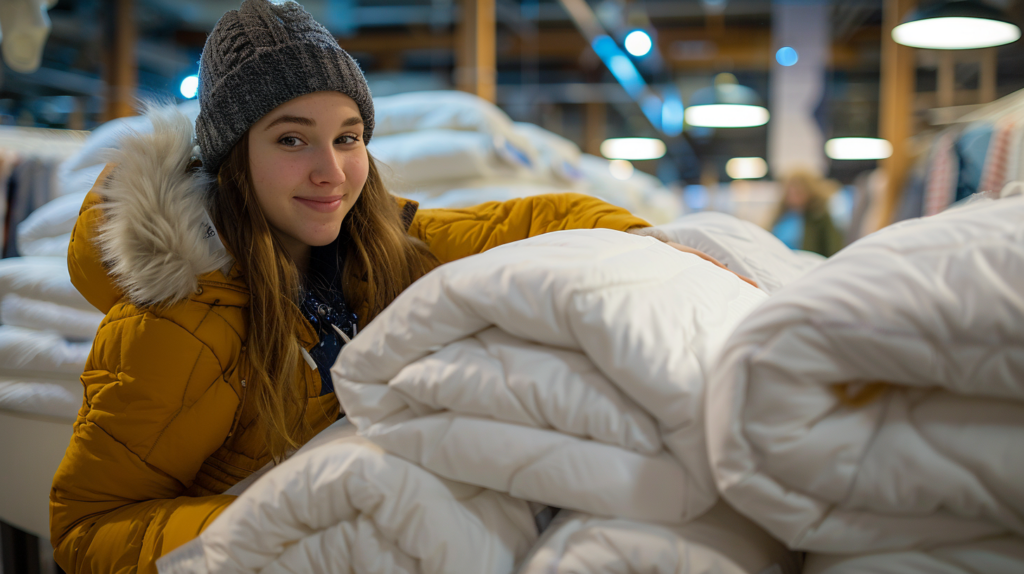 cb23 a young woman is shopping for a suitable winter comforter b73f5508 9fcc 4b0d 8161 d24ce6e0639b 2024 年 5 款可機洗冬被推薦，讓您冬天睡覺不被冷醒