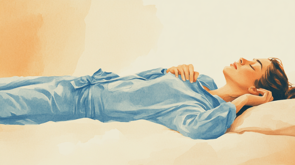 cb23 A woman is sleeping on the bed with her head facing up. Sh b5ee990f 256b 46e0 a484 2d7a8161964d 常常落枕導致睡醒腰酸背痛?選對枕頭與床墊,告別頸椎與肌肉酸痛