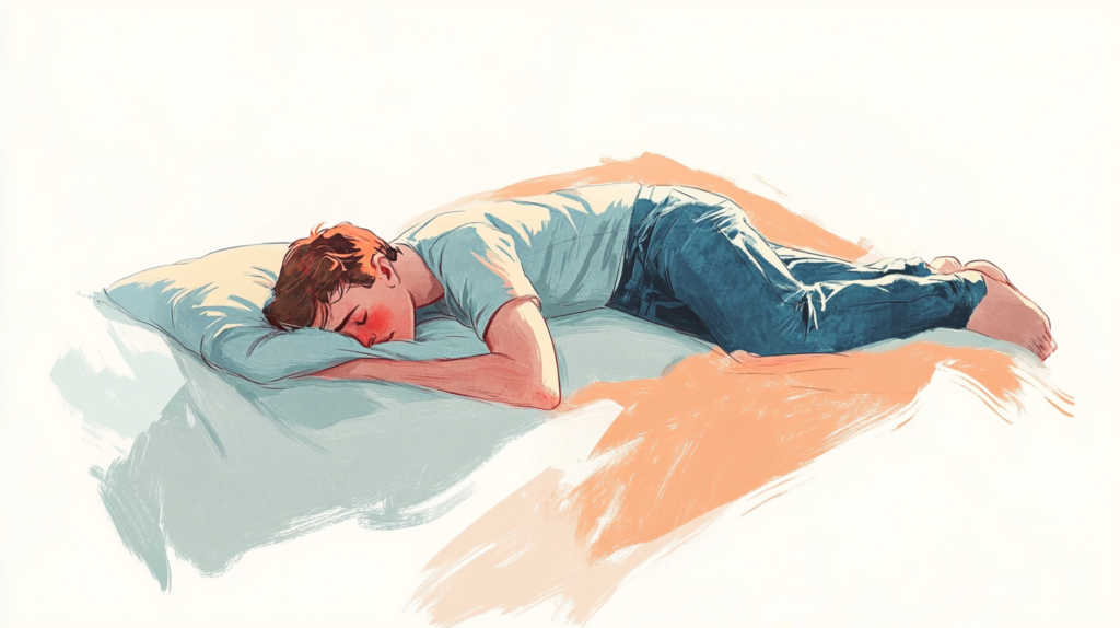 cb23 simple illustration for a magazine article incorrect sleep 86faebf4 2392 48c2 b6af b1bc85173f22 常常落枕導致睡醒腰酸背痛?選對枕頭與床墊,改善頸椎與肌肉酸痛